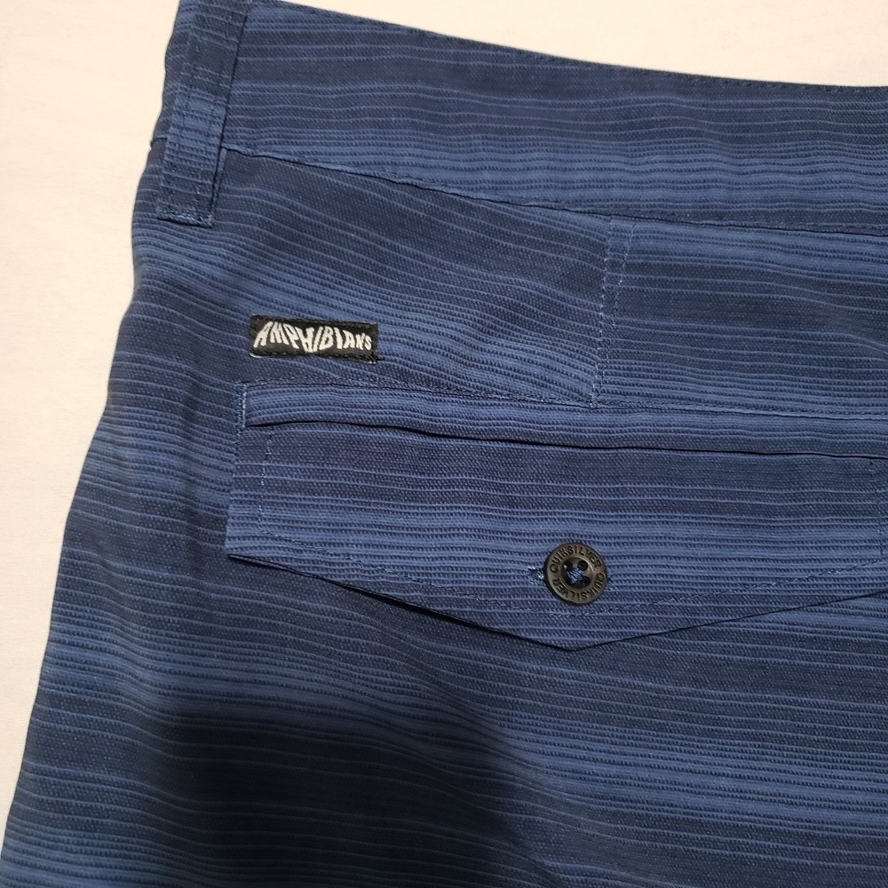 Quicksilver Hybrid Board Shorts 4 Way Stretch Quick Dry Mens 37 Blue Stripes - Picture 3 of 8